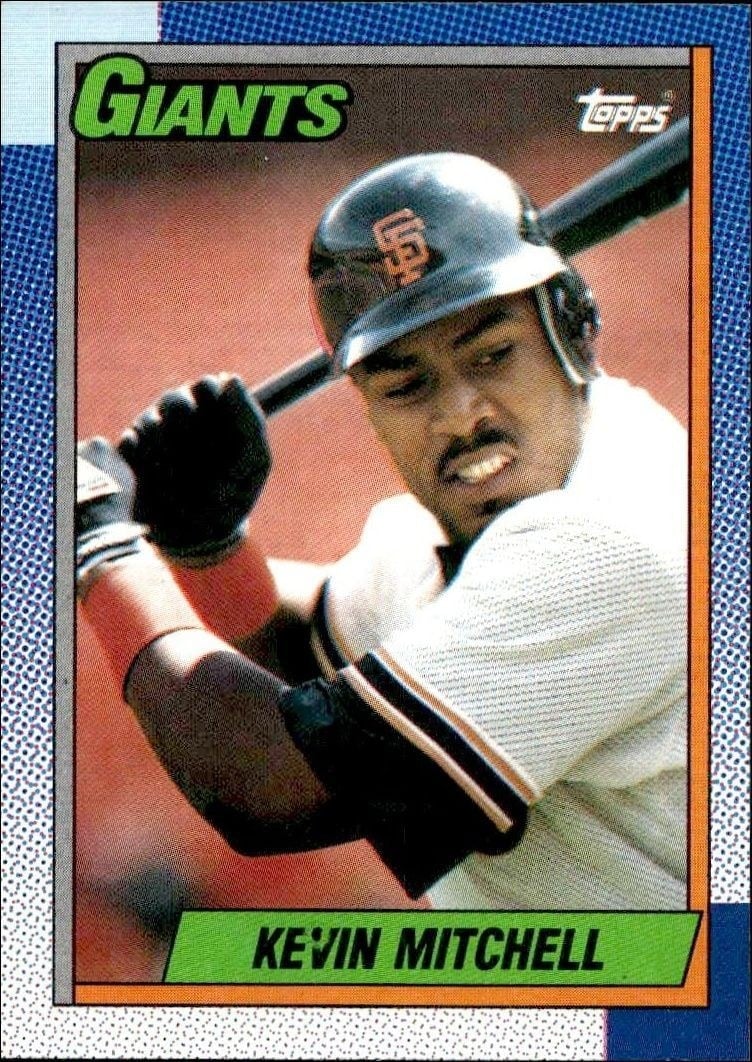 Kevin Mitchell 1990 Topps #500 Baseball Trading Card - Front 1990 Topps Kevin Mitchell #500 baseball trading card front