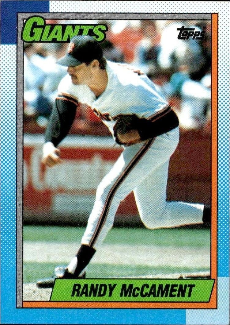 Randy McCament 1990 Topps #361 Baseball Trading Card - Front 1990 Topps Randy McCament #361 baseball trading card front
