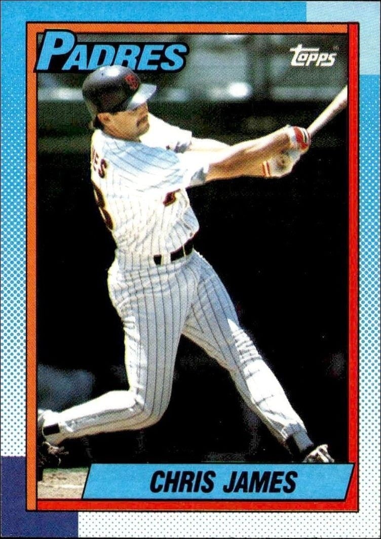 Chris James 1990 Topps #178 Baseball Trading Card - Front 1990 Topps Chris James #178 baseball trading card front