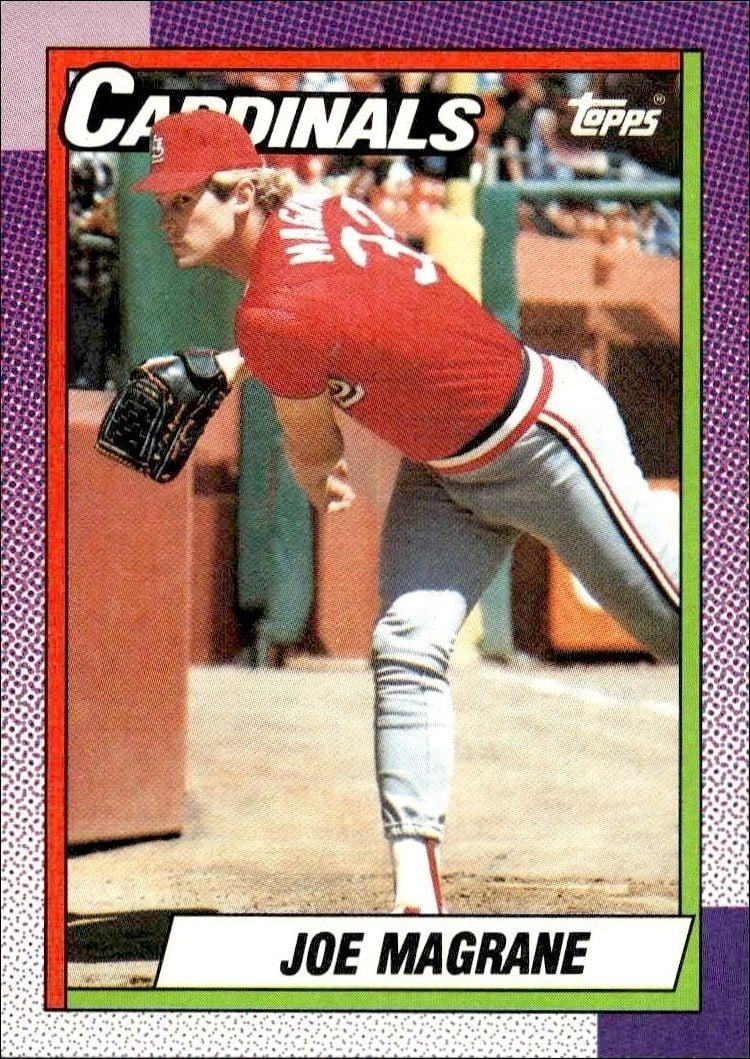 Joe Magrane 1990 Topps #578 Baseball Trading Card - Front 1990 Topps Joe Magrane #578 baseball trading card front