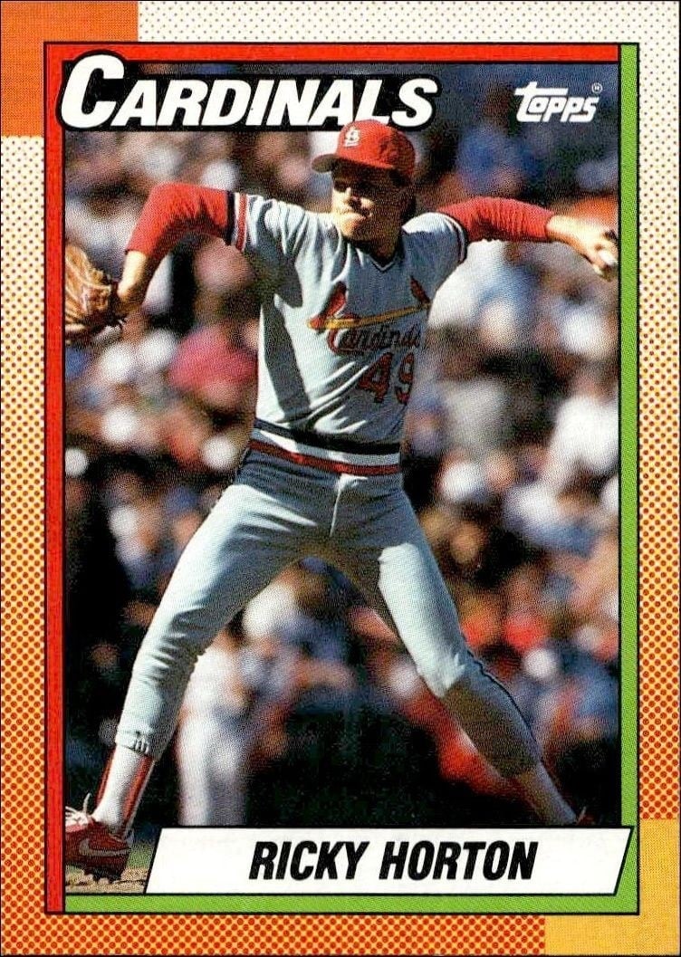 Ricky Horton 1990 Topps #133 Baseball Trading Card - Front 1990 Topps Ricky Horton #133 baseball trading card front