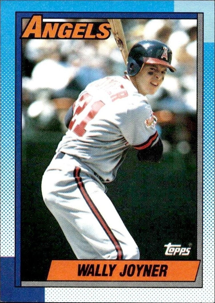 Wally Joyner 1990 Topps #525 Baseball Trading Card - Front 1990 Topps Wally Joyner #525 baseball trading card front