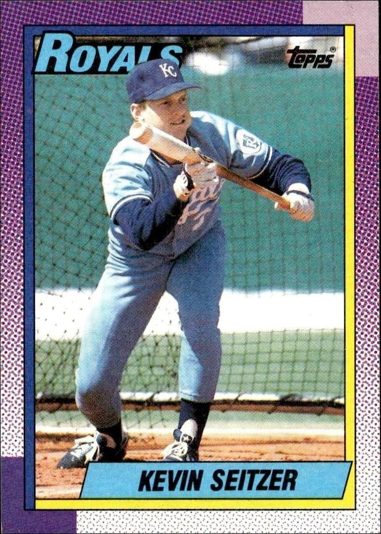 Kevin Seitzer 1990 Topps #435 Baseball Trading Card - Front 1990 Topps Kevin Seitzer #435 baseball trading card front