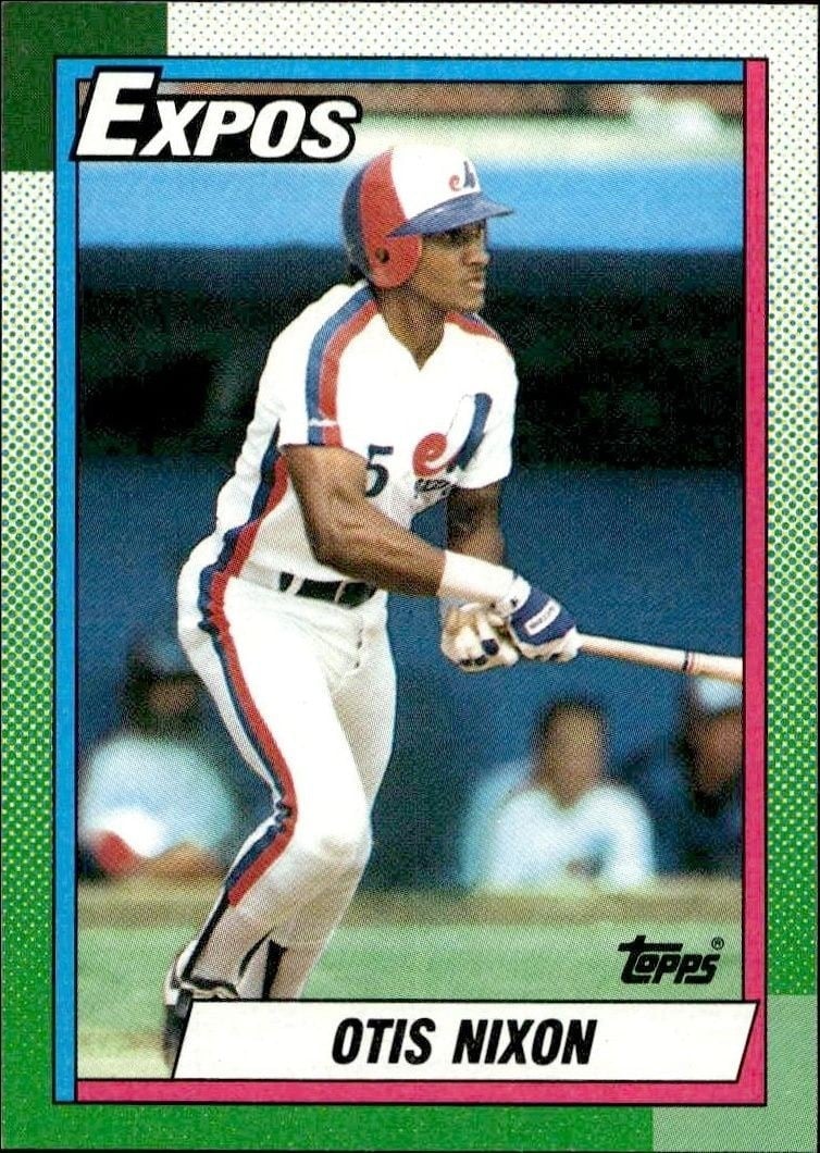 Otis Nixon 1990 Topps #252 Baseball Trading Card - Front 1990 Topps Otis Nixon #252 baseball trading card front
