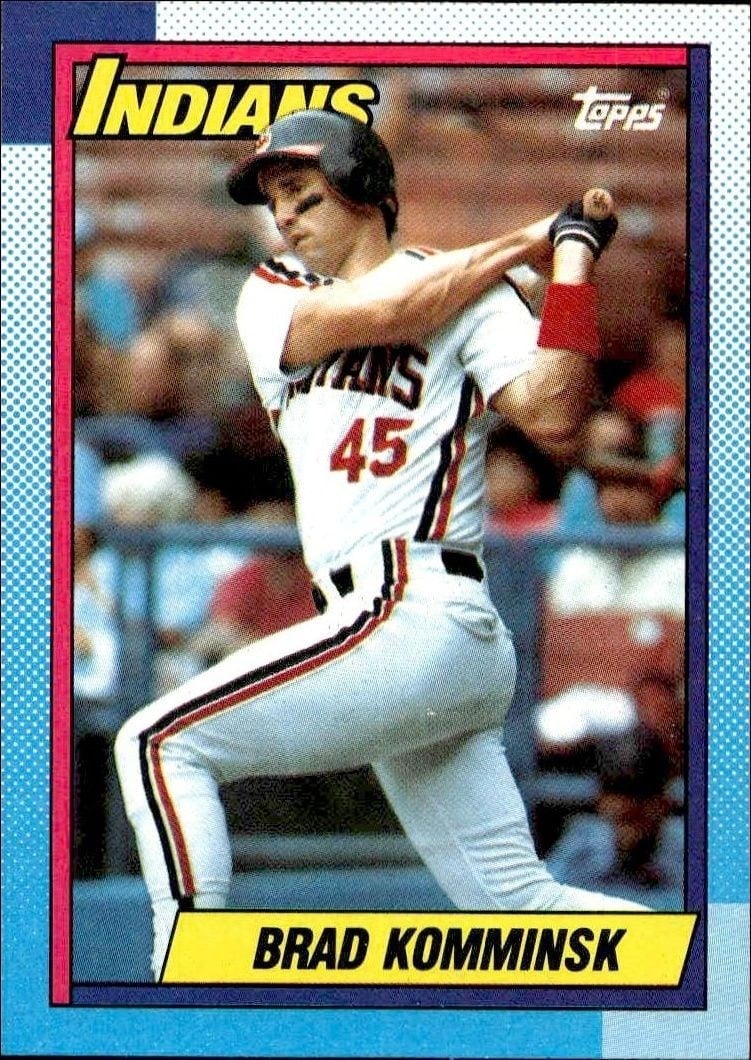 Brad Komminsk 1990 Topps #476 Baseball Trading Card - Front 1990 Topps Brad Komminsk #476 baseball trading card front