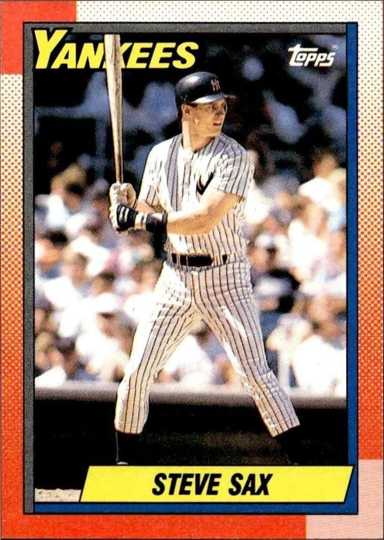 Steve Sax 1990 Topps #560 Baseball Trading Card - Front 1990 Topps Steve Sax #560 baseball trading card front