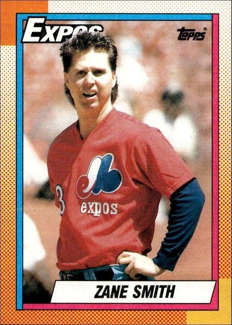 Zane Smith 1990 Topps #48 Baseball Trading Card - Front 1990 Topps Zane Smith #48 baseball trading card front