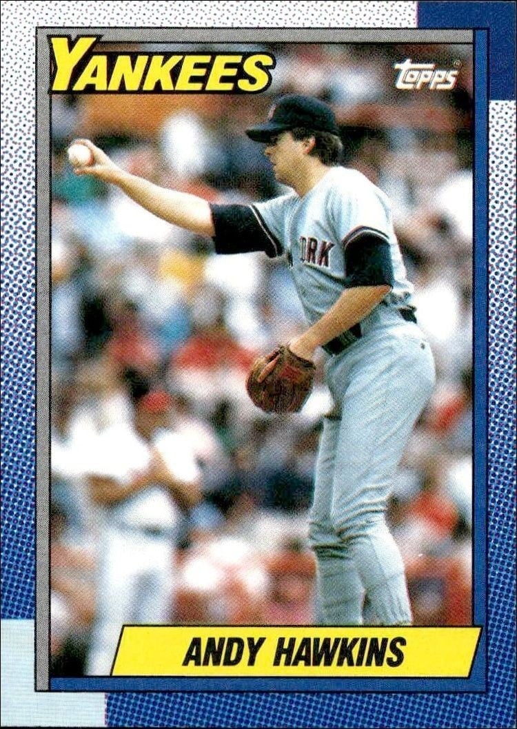 Andy Hawkins 1990 Topps #335 Baseball Trading Card - Front 1990 Topps Andy Hawkins #335 baseball trading card front