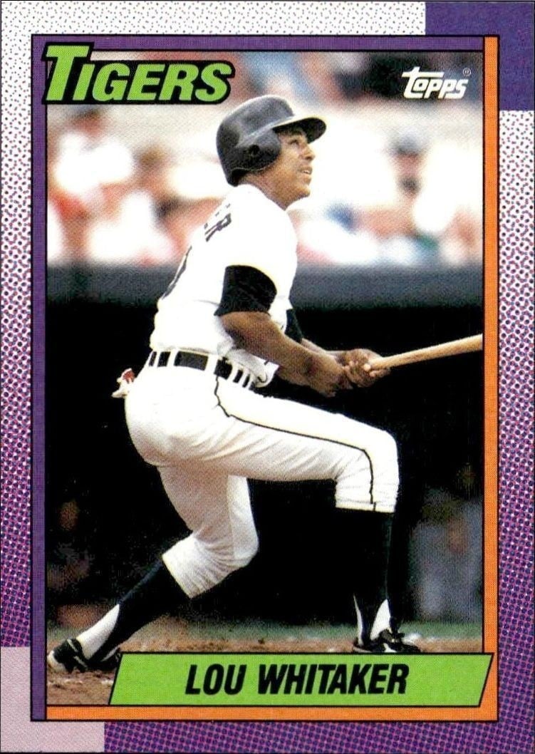 Lou Whitaker 1990 Topps #280 Baseball Trading Card - Front 1990 Topps Lou Whitaker #280 baseball trading card front