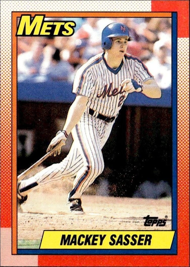 Mackey Sasser 1990 Topps #656 Baseball Trading Card - Front 1990 Topps Mackey Sasser #656 baseball trading card front