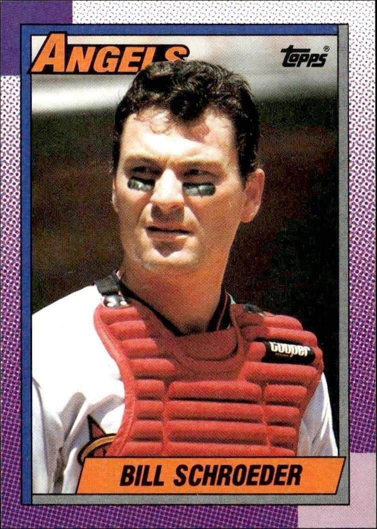 Bill Schroeder 1990 Topps #244 Baseball Trading Card - Front 1990 Topps Bill Schroeder #244 baseball trading card front