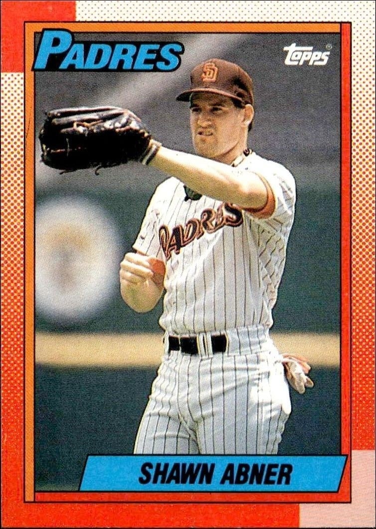 Shawn Abner 1990 Topps #122 Baseball Trading Card - Front 1990 Topps Shawn Abner #122 baseball trading card front