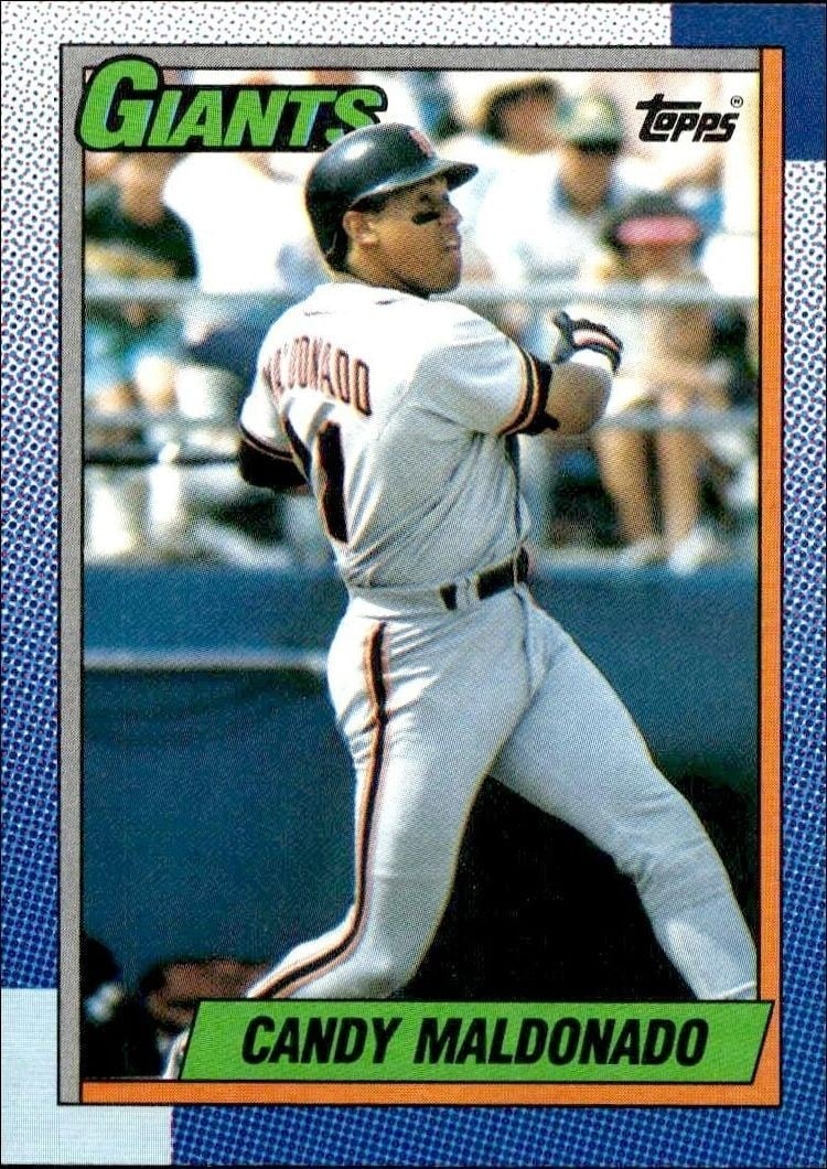 Candy Maldonado 1990 Topps #628 Baseball Trading Card - Front 1990 Topps Candy Maldonado #628 baseball trading card front
