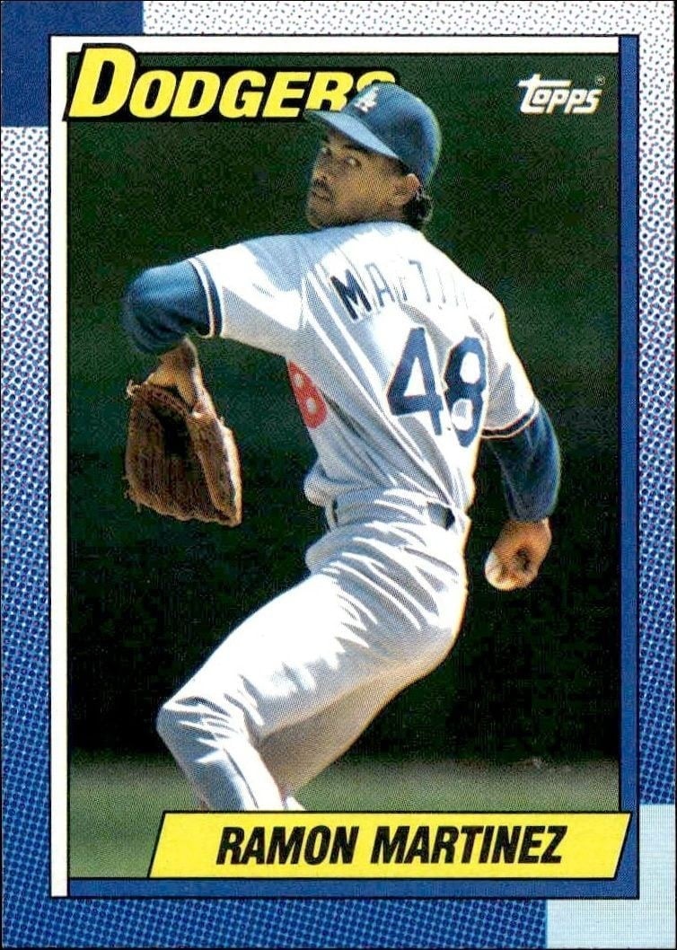 Ramon Martinez 1990 Topps #62 Baseball Trading Card - Front 1990 Topps Ramon Martinez #62 baseball trading card front