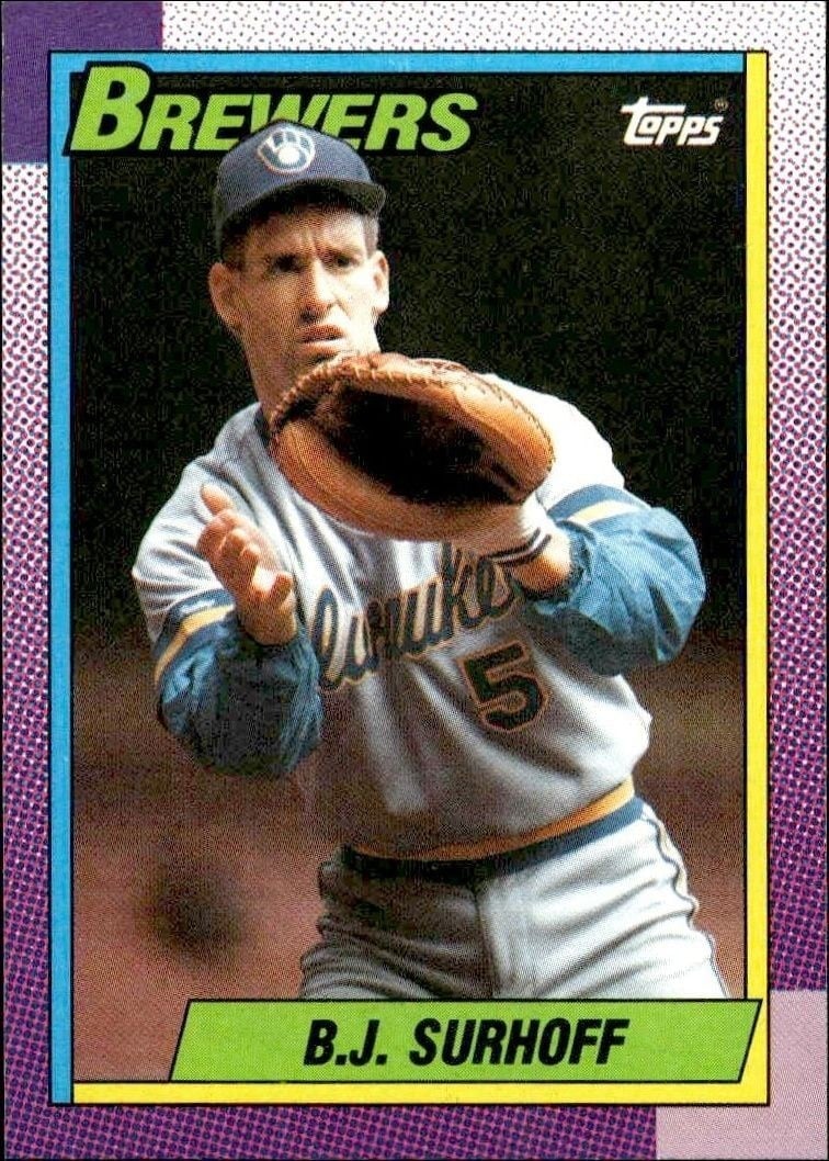 B.J. Surhoff 1990 Topps #696 Baseball Trading Card - Front 1990 Topps B.J. Surhoff #696 baseball trading card front
