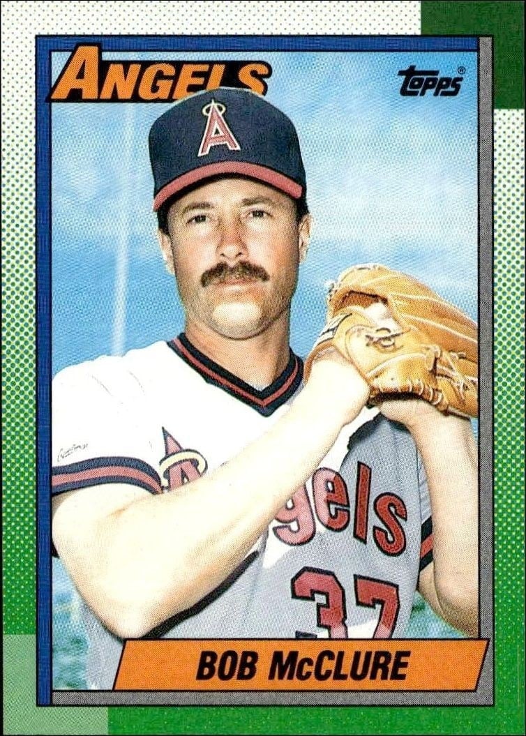 Bob McClure 1990 Topps #458 Baseball Trading Card - Front 1990 Topps Bob McClure #458 baseball trading card front