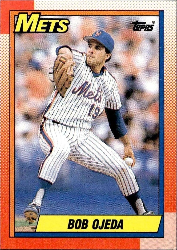 Bob Ojeda 1990 Topps #207 Baseball Trading Card - Front 1990 Topps Bob Ojeda #207 baseball trading card front