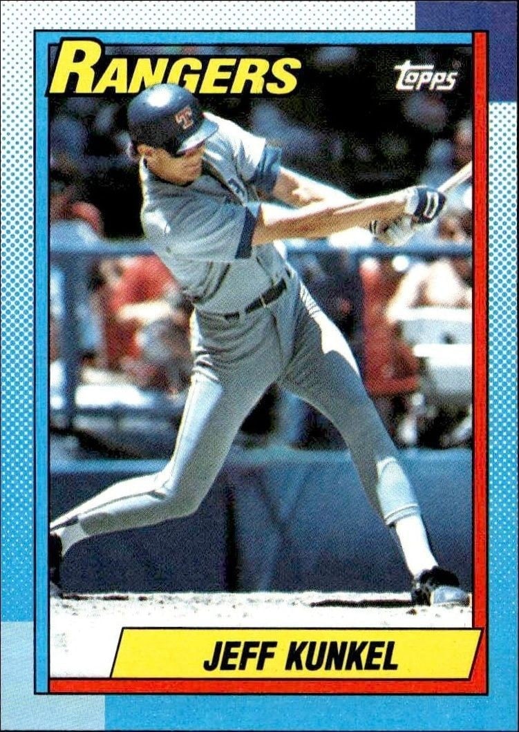 Jeff Kunkel 1990 Topps #174 Baseball Trading Card - Front 1990 Topps Jeff Kunkel #174 baseball trading card front