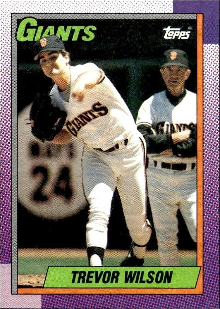 Trevor Wilson 1990 Topps #408 Baseball Trading Card - Front 1990 Topps Trevor Wilson #408 baseball trading card front