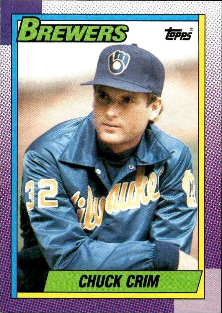 Chuck Crim 1990 Topps #768 Baseball Trading Card - Front 1990 Topps Chuck Crim #768 baseball trading card front