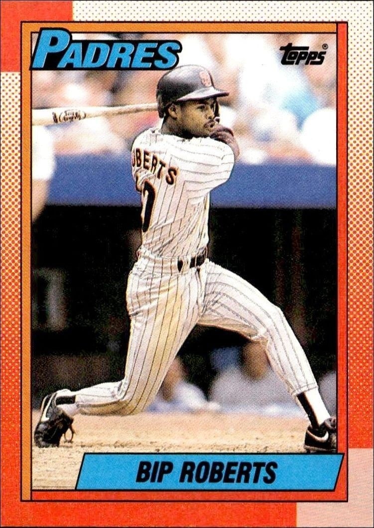 Bip Roberts 1990 Topps #307 Baseball Trading Card - Front 1990 Topps Bip Roberts #307 baseball trading card front