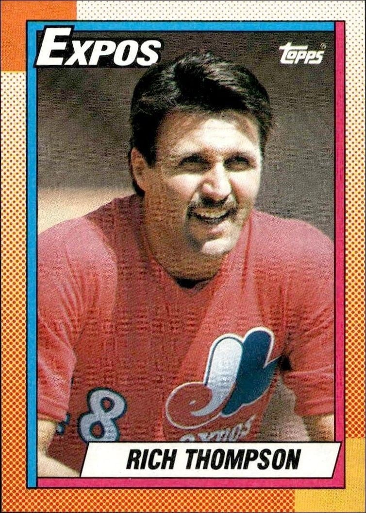 Rich Thompson 1990 Topps #474 Baseball Trading Card - Front 1990 Topps Rich Thompson #474 baseball trading card front