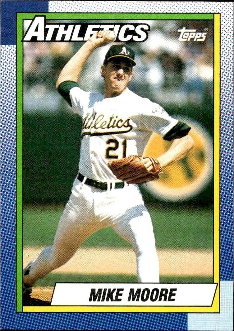 Mike Moore 1990 Topps #175 Baseball Trading Card - Front 1990 Topps Mike Moore #175 baseball trading card front