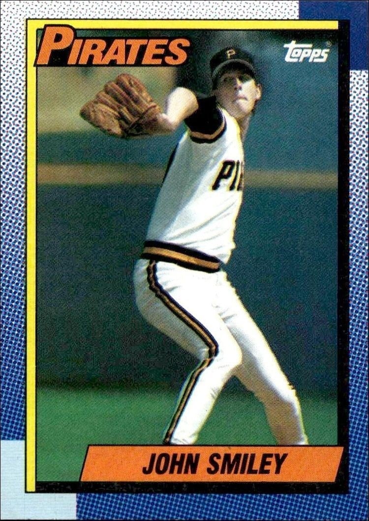 John Smiley 1990 Topps #568 Baseball Trading Card - Front 1990 Topps John Smiley #568 baseball trading card front