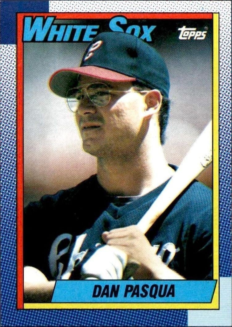 Dan Pasqua 1990 Topps #446 Baseball Trading Card - Front 1990 Topps Dan Pasqua #446 baseball trading card front