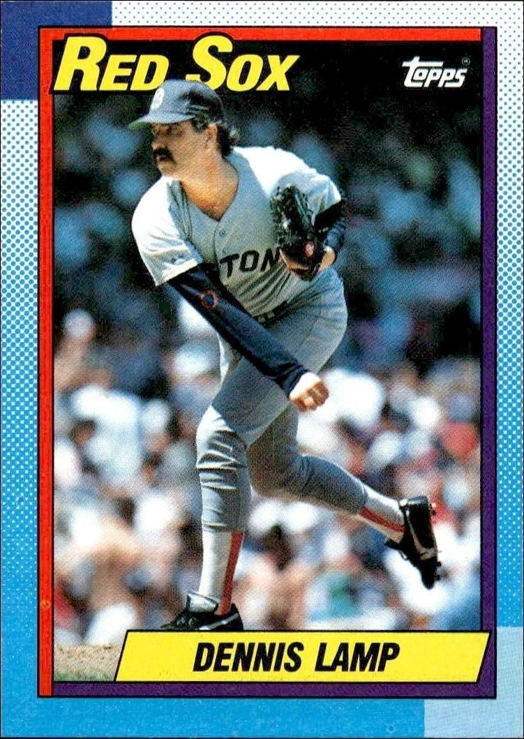 Dennis Lamp 1990 Topps #338 Baseball Trading Card - Front 1990 Topps Dennis Lamp #338 baseball trading card front