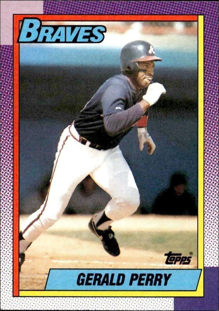Gerald Perry 1990 Topps #792 Baseball Trading Card - Front 1990 Topps Gerald Perry #792 baseball trading card front