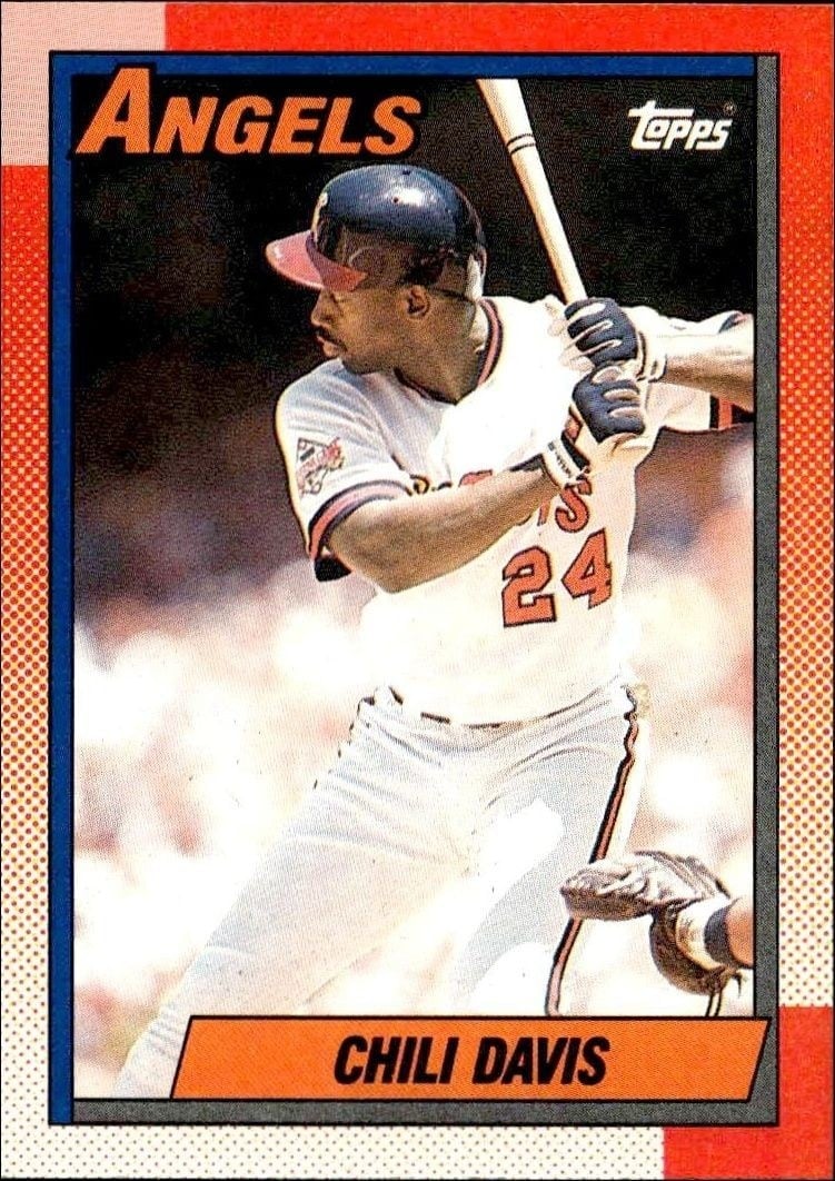 Chili Davis 1990 Topps #765 Baseball Trading Card - Front 1990 Topps Chili Davis #765 baseball trading card front