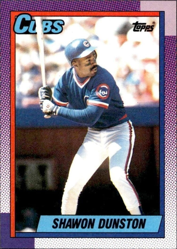 Shawon Dunston 1990 Topps #415 Baseball Trading Card - Front 1990 Topps Shawon Dunston #415 baseball trading card front