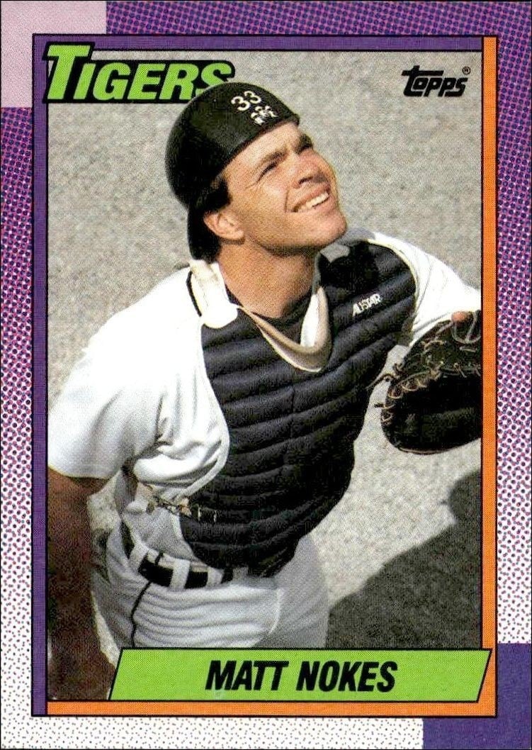 Matt Nokes 1990 Topps #131 Baseball Trading Card - Front 1990 Topps Matt Nokes #131 baseball trading card front