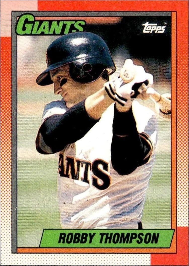 Robby Thompson 1990 Topps #325 Baseball Trading Card - Front 1990 Topps Robby Thompson #325 baseball trading card front