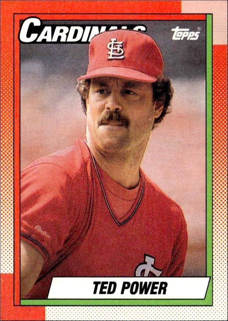 Ted Power 1990 Topps #59 Baseball Trading Card - Front 1990 Topps Ted Power #59 baseball trading card front