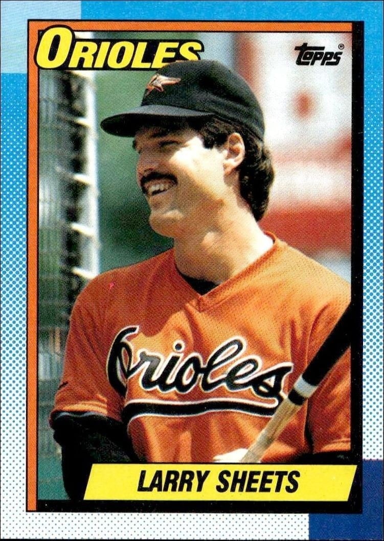 Larry Sheets 1990 Topps #708 Baseball Trading Card - Front 1990 Topps Larry Sheets #708 baseball trading card front