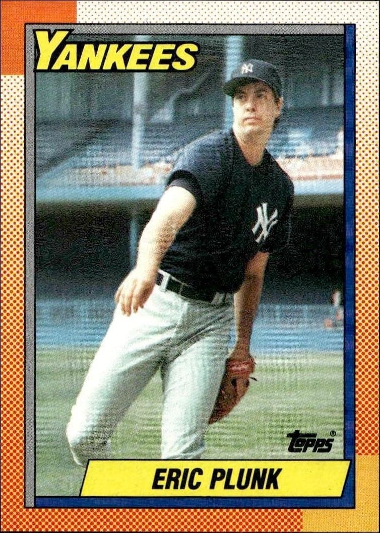 Eric Plunk 1990 Topps #9 Baseball Trading Card - Front 1990 Topps Eric Plunk #9 baseball trading card front