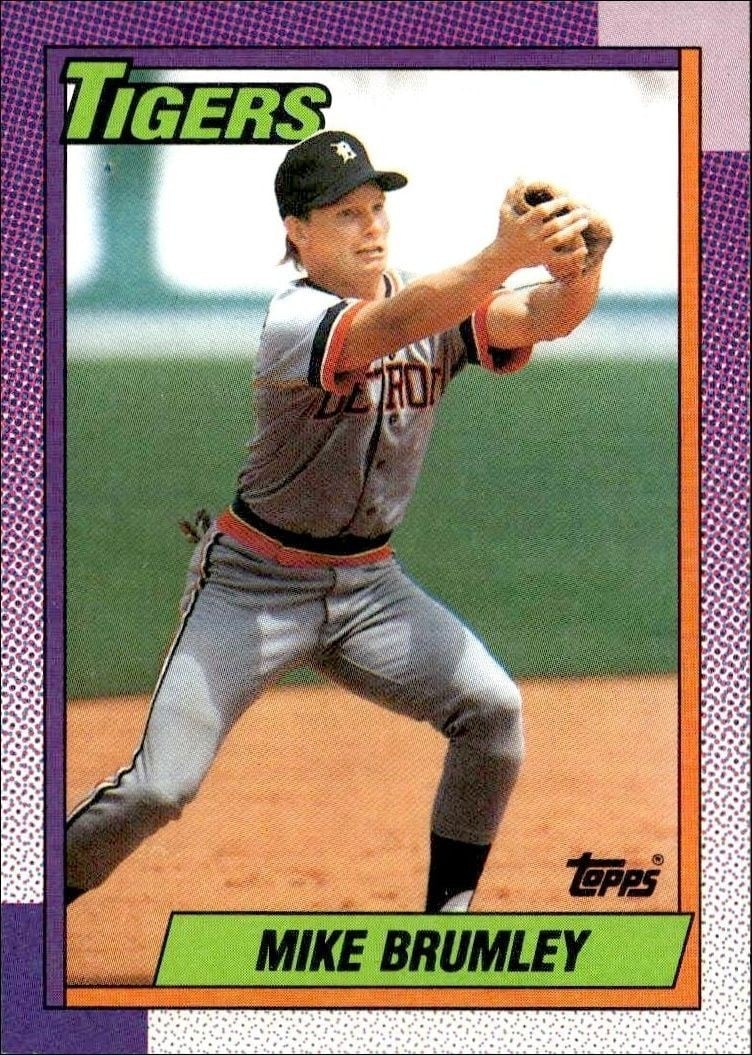 Mike Brumley 1990 Topps #471 Baseball Trading Card - Front 1990 Topps Mike Brumley #471 baseball trading card front