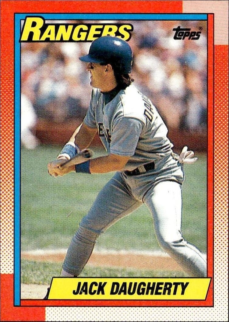 Jack Daugherty 1990 Topps #52 Baseball Trading Card - Front 1990 Topps Jack Daugherty #52 baseball trading card front