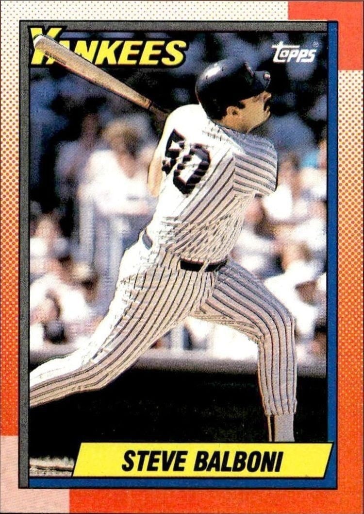 Steve Balboni 1990 Topps #716 Baseball Trading Card - Front 1990 Topps Steve Balboni #716 baseball trading card front