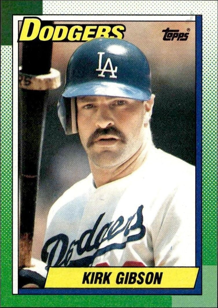 Kirk Gibson 1990 Topps #150 Baseball Trading Card - Front 1990 Topps Kirk Gibson #150 baseball trading card front