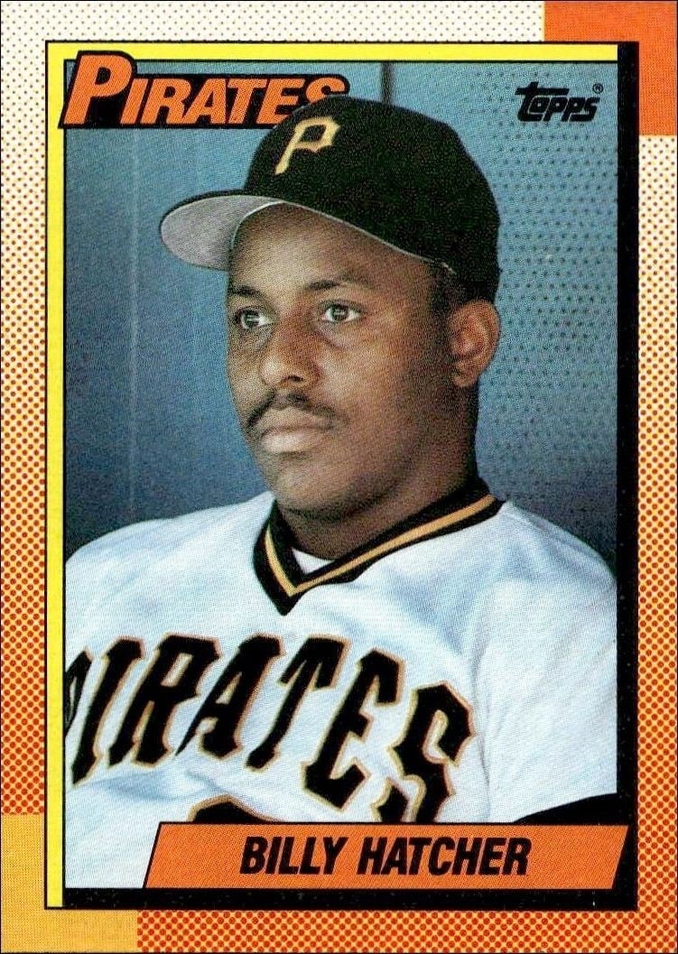 Billy Hatcher 1990 Topps #119 Baseball Trading Card - Front 1990 Topps Billy Hatcher #119 baseball trading card front