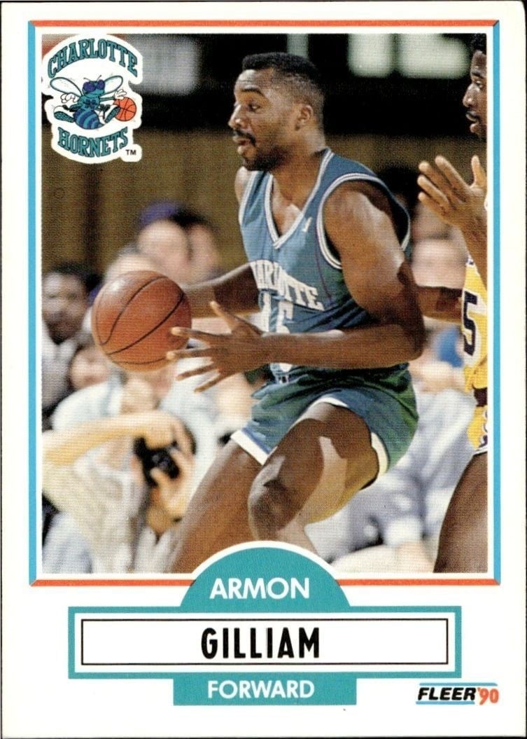 Armon Gilliam 1990-91 Fleer #19 Basketball Trading Card - Front 1990-91 Fleer Armon Gilliam #19 basketball trading card front