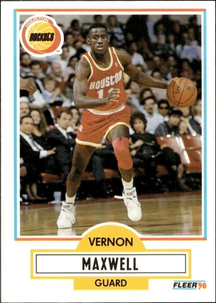 Vernon Maxwell 1990-91 Fleer #72 Basketball Trading Card - Front 1990-91 Fleer Vernon Maxwell #72 basketball trading card front