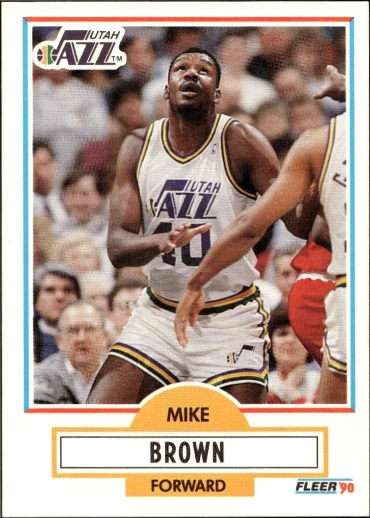 Mike Brown 1990-91 Fleer #183 Basketball Trading Card - Front 1990-91 Fleer Mike Brown #183 basketball trading card front