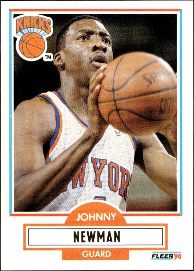 Johnny Newman 1990-91 Fleer #127 Basketball Trading Card - Front 1990-91 Fleer Johnny Newman #127 basketball trading card front