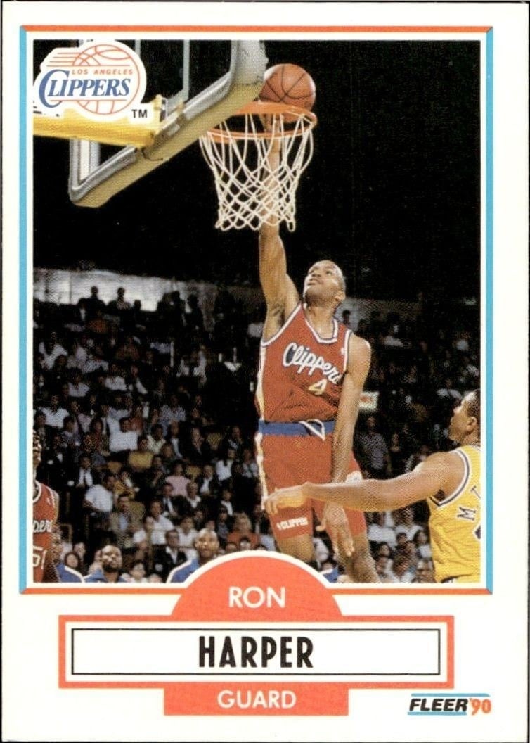 Ron Harper 1990-91 Fleer #86 Basketball Trading Card - Front 1990-91 Fleer Ron Harper #86 basketball trading card front