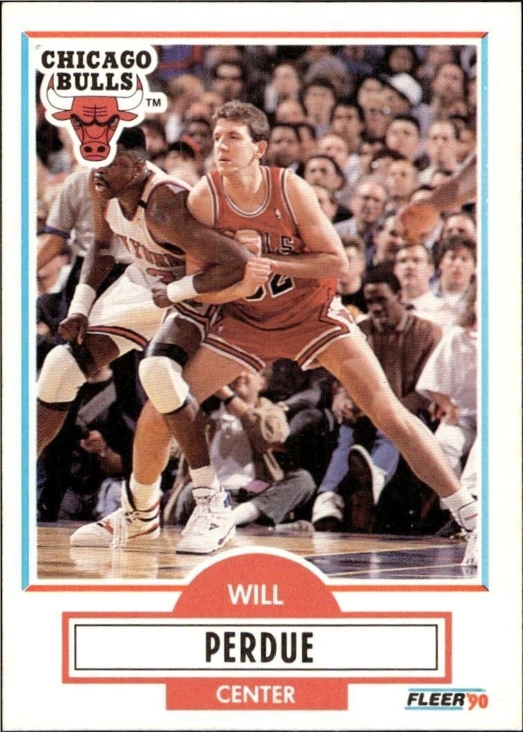 Will Perdue 1990-91 Fleer #29 Basketball Trading Card - Front 1990-91 Fleer Will Perdue #29 basketball trading card front