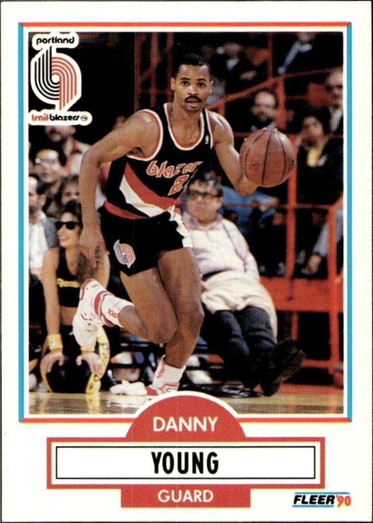 Danny Young 1990-91 Fleer #161 Basketball Trading Card - Front 1990-91 Fleer Danny Young #161 basketball trading card front